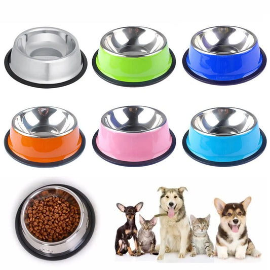 200-1600ml Stainless Steel Dogs Bowl Cats Non Slip Food Drinking Water Eating Container Dish Puppy Kitten Feeder Pet Supplies
